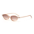 Retro oval sunglasses with amber leopard frame and light brown gradient lenses - Light Transparent Tea Frame Gradient Tea Lens
