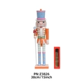 38cm macaron candy color wooden nutcracker soldier with lollipop and red display box - 38cm / Macaron Orange(Z3826)