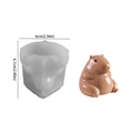 3D Capybara silicone mold for DIY candles and soaps, 6.1cm height sitting animal design - Small / White