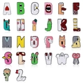 26-piece set of cartoon alphabet enamel pins with creative animal and food motifs - FF073 (26 Letters Set)