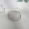 Irregular glacier texture glass tray for jewelry display with artistic shadow - Transparent / 8cm (Small)