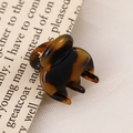 Tortoiseshell acetate bow hair claw clip in amber brown finish for elegant updos - Mini Hair Claw / Dark Tortoise Shell
