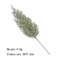 Artificial pine branch detail with frosted green leaves, size 30x7.5cm and weight 9.8g - Type D-White 3D Cypress Leaf
