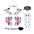 5-piece cow cosplay set with ears headband, collar, gloves, socks and plug tail - Medium Cow Collar Set