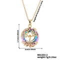Golden Tree of Life necklace with purple-blue gradient crystal pendant and dimensions - Purple/Blue Gradient
