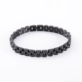 Pulsera para hombre de acero inoxidable negro mate con eslabones estilo reloj - Negro