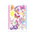 Waterproof colorful butterfly and floral temporary tattoo sticker with golden accents - Fluorescent QMYG-016