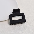 Macro shot of rectangular hollow hair claw clip with a black matte textured finish - Matte Black Small Square Claw Clip (13#)