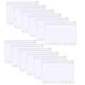 Set di 12 buste trasparenti in PVC con cerniera e 6 fori per raccoglitori - Set da 12 / Sacchetto con Cerniera A5