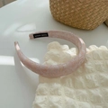 Pink floral fabric headband with retro patterns and hand-made label for women - Lucky Cloud-Pink