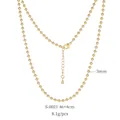 Golden bead chain necklace for women with 3mm beads and 46cm adjustable length - Gold S-0021 (50cm/3mm)