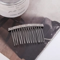 Elegant silver metal hair comb with double row clear rhinestones for bridal styling - Small Double Row Rhinestone / 7*3.8cm / Silver