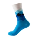 Sky blue mid-calf argyle socks with geometric knit patterns for a stylish autumn look - No. 159 Sky Blue Argyle