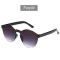 Frameless rimless sunglasses with purple gradient lenses and sleek black temples - Gradient Grey