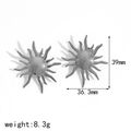 Retro 18k gold stainless steel sun earrings with size specifications for women - Hollow Sun Style-Silver (TE60001-S)