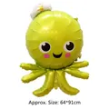 Green octopus cartoon aluminum foil balloon for ocean themed birthday party decor - Octopus
