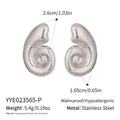 Detaillierte Größenangaben für silberne Spiralmuschel-Ohrstecker aus rostfreiem Edelstahl - Silberner Stil (YYE023565-P)