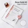 A5 PVC loose-leaf notebook with 90 lined sheets, rose gold rings, and pink snap - A5 Rose Gold Binder (without Insert)