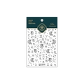3D relief nail stickers featuring black and white zodiac signs and unicorn patterns - Starry Map - Black & White Relief (TS-1595)