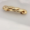 Squisito fermaglio per capelli dorato con trama a spirale e finitura lucida a specchio - Clip A Molla A Treccia Intrecciata Oro