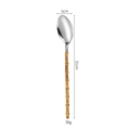 Japanese style 304 stainless steel long soup spoon with 31cm natural bamboo handle - Bamboo Handle Pointed Spoon