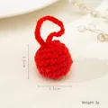 Handmade red crochet Christmas ornament ball with 3.5cm diameter for tree decoration - Red - 3.5cm Ball