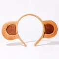 Brown plush monkey ears headband accessory for cosplay and themed parties - Light Coffee Monkey