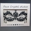 Elegant black rhinestone face crystal sticker set in a mask pattern for makeup - 1060