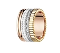 Quatre style multi-band ring in rose gold and white ceramic with diamond pavé accents - Style 15