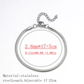 Silver stainless steel snake chain bracelet with 17+5cm adjustable length and 2.8mm width - Flat Snake/Herringbone Style / 2.8mm Wide (17+5cm) / Steel