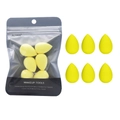 Set de seis mini esponjas de maquillaje amarillas en forma de gota con bolsa negra - Amarillo Mini Juego de 6