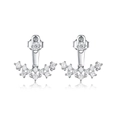 Elegant S925 sterling silver smile stud earrings with shimmering round cut zirconia - Style 4