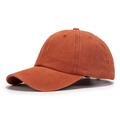Vintage washed brick red baseball cap featuring a soft cotton crown and curved brim - Pumpkin Orange