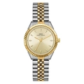 Classic two-tone stainless steel watch with champagne dial and fluted bezel for women - Two-tone Case Gold Dial