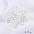 Bright silver 0.7x5mm jump rings in 14k gold-filled metal for jewelry making - 5mm Jump Ring / 50 Pieces / Silver