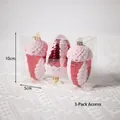 Ornamenti natalizi a forma di ghianda rosa con glitter in set da 3 pezzi in scatola - Ghianda Rossa 3 Pezzi