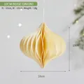 Beige onion-shaped honeycomb paper ornament for Christmas tree decor, 10cm hanging ball - 10cm Onion / Beige