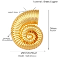 Pendentif coquillage en laiton doré de 26mm x 20mm pour la création de bijoux DIY - Pendentif Escargot Bionique Doré