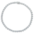 Collar de tenis plateado de lujo de 8mm con piedras preciosas cuadradas y redondas - 41cm / Plateado