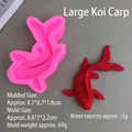 Detail view of 3D goldfish silicone mold showing intricate scales and fish shape - Large Koi / Pink