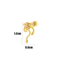 Golden flower cartilage earring with clear zircon and spiral detail on white background - Flower Twisted Rope (5#) / Gold Yellow