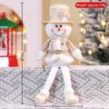 Plush Christmas snowman doll decoration with long legs and champagne glitter outfit - Long Legged Snowman (Champagne Gold)