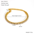 Pulsera tennis bañada en oro de 18K con circonita redonda de 4,5mm y cadena ajustable - Circonita Blanca