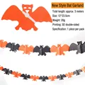 Halloween black and orange paper bat garland, 3 meters long with double-sided printing - Black and Orange Bat Garland