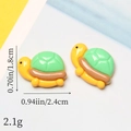Resin ocean turtle charms with precise size measurements for DIY jewelry and crafts - Green Shell Turtle