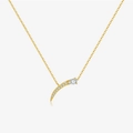 Elegante collana in argento s925 dorato con pietra a goccia e dettagli in zircone - Collana - Arco Goccia d'Acqua / Oro