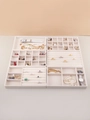 Detailed top view of four beige velvet jewelry organizer trays with diverse compartments - Combination Style / Beige