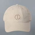 Détail d'une casquette beige en coton avec broderie circulaire FBR et visière courbée - M (56-58cm) / Kaki