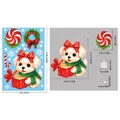 Christmas dog and gift box static stickers set size guide model BQ626 red and green - White Puppy with Gift Box Style (BQ626)