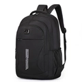 All-black sporty backpack with multiple zipper layers and high-density nylon fabric - 2023 White